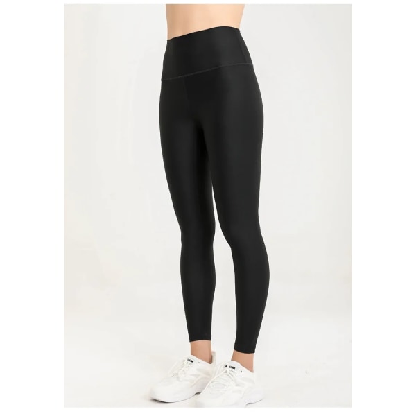 Light Sense Yoga Bukser Airlift Blank Transparent Højtaljet Ferskenbalde Nude Sense Løbesport Fitness Bukser 2-Black XL