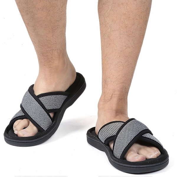 Nye modeller Herre Luksus Åben Tå Sandaler - Komfortabel Justerbar Rem, Premium Memory Foam, Ultra-Åndbar & Fjervægt - Perfekt til Indendørs Re
