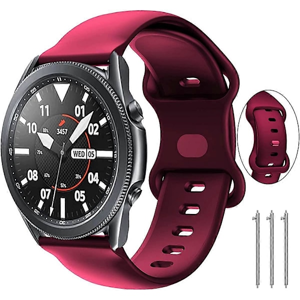 22mm Armbands Kompatibel med Samsung Galaxy Watch 3 45mm Band, Galaxy Watch Bands 46mm, 22mm Snabbkoppling Silikonband för Samsung Gear S3 Frontier