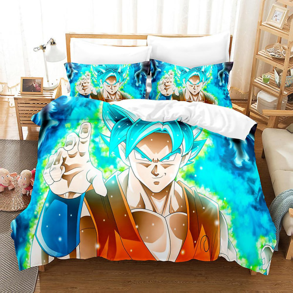 Dragon Ball 3d-trykt 2/3 stk Sengesett Dynetrekk Dynetrekk Putetrekk Barnegave Farge 3 135x200cm