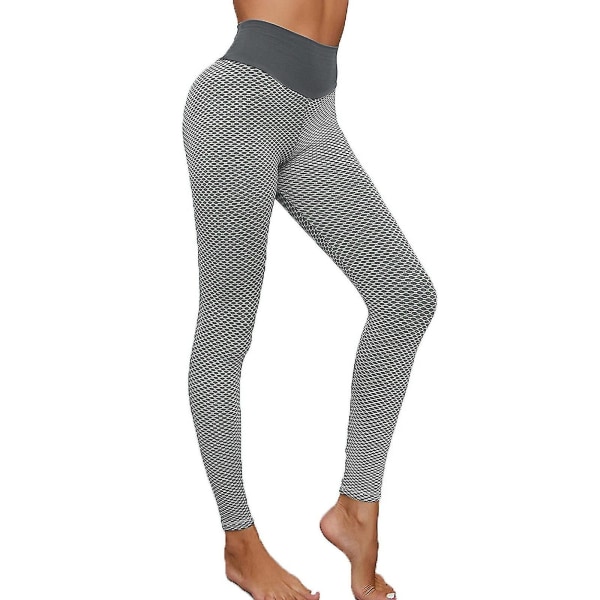 Tflycq Womens Stretch Yoga Leggings Fitness Løbe Gym Sport Aktive bukser i fuld længde Gray XS