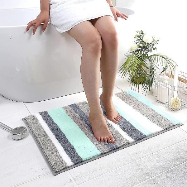 Tflycq-badetæppemåtte, ekstra blødt absorberende premium-badetæppe, skridsikker komfortabel bademåtte, maskinvasketørt, tæppe til bruser, (gr. fdb7 | Fyndiq