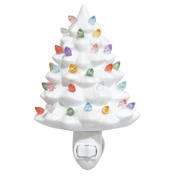 Retro Bubble Juletre Nattlys Lysegrønt Juletre Led Lys Bordplate Feriefigur For Fest Innendørs Hjem Innredning Høy kvalitet White