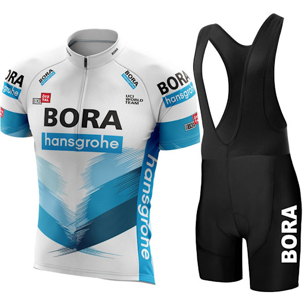 UCI BORA Pyöräilyjersey Set Miesten Bib Shortsit Polkupyörän Lyhythihaiset Pyöräilyvaatteet Pyöräilyvaatteet Pyöräily Maillot Ciclismo Hombre Mustat Setit MTB:lle Gray Asian size - 3XL