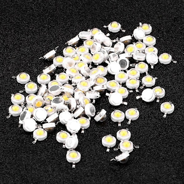 6 stk. LED Chips 1W LED Perle Chip Pære Lampe Armatur DIY Tilbehør (Varm Hvid)