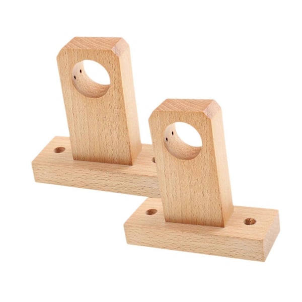 2 kpl Puinen Verhotangon Pidike Puinen Päätykiinnike Vaatekaapin Tangon Pidikkeet Raskaan Sarjan Tukeva Lisävaruste Reiän Halkaisija 3cm/1.18\"
