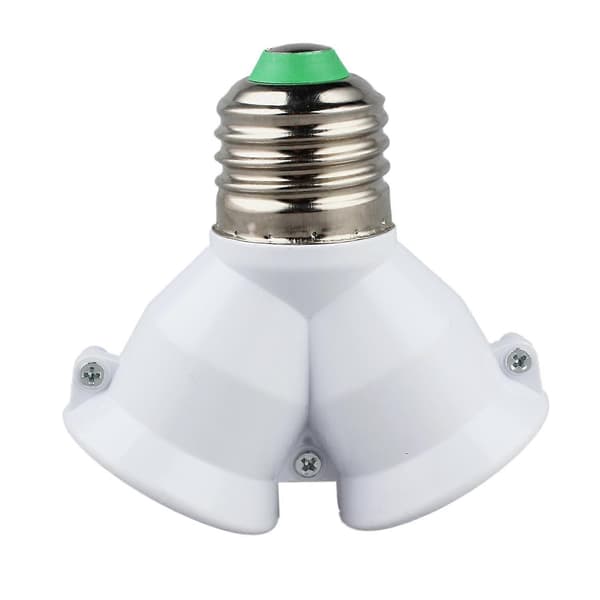 E27 til E27 Lys Lampe Pære Fatning 2 Splitter Konverter