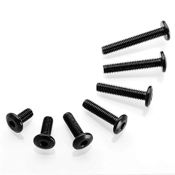 M6 X 35mm 20 stk. Flat Hex Socket Caps M6 Skruebolter, 304 Rustfritt Stål Møbelbolter Full Gjenget