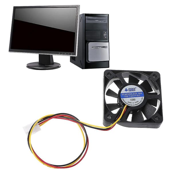 5010 Køleblæser til DC 12V 3-polet 50mm Lydløs CPU-blæser til DC Børsteløs med 22cm