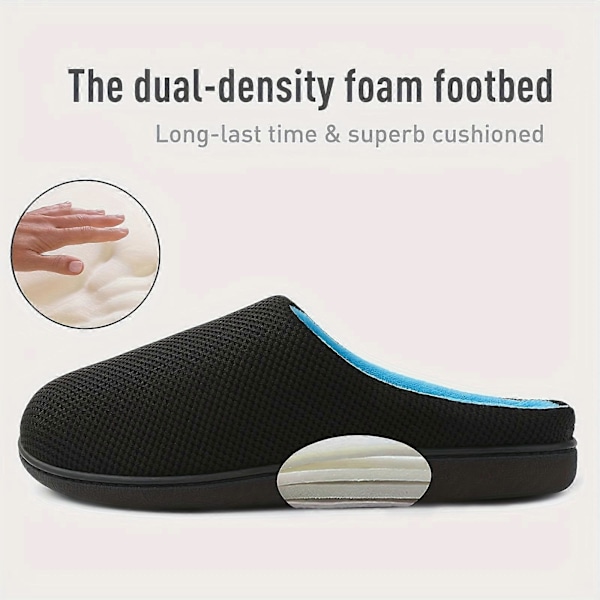 Nya modeller Herrtofflor i Memory Foam, Andningsbara Lätta Halkfria Slip-On Skor med Foder för Inomhusbruk