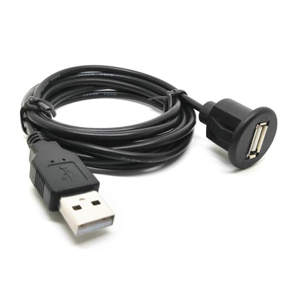 USB Förlängningskabel Bil Motorcykel Instrumentbräda Infälld Panel Ljudkabel