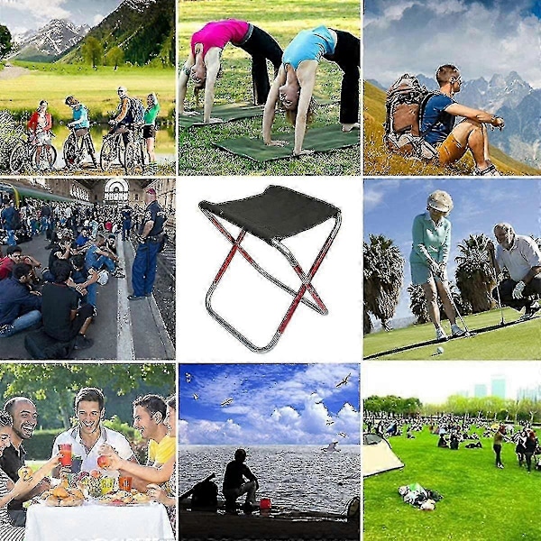 Camping Folding Stool Mini Utendørs Sammenleggbar Slakkstol Sete
