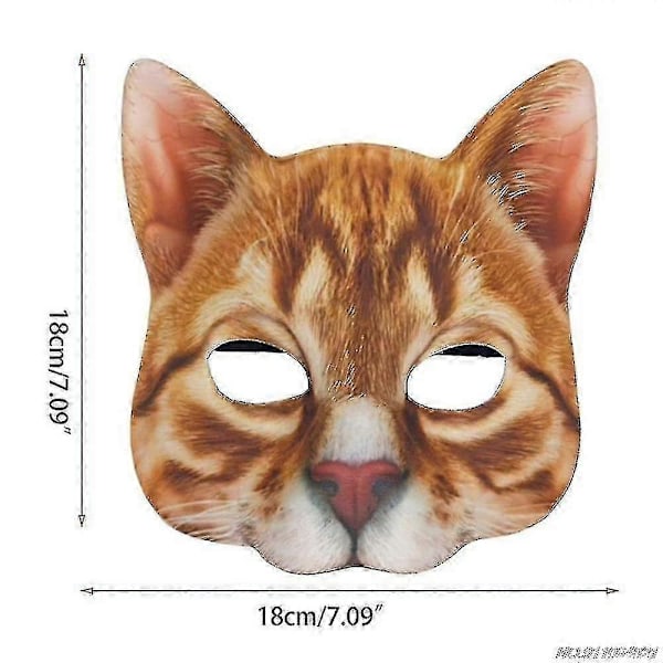 Kostyme Dyremaske Tabby Katt Damer Dyr Leopard Halvmasker Halloween Nyhet Kostymefest