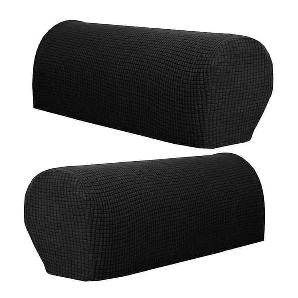 Set med 2 Premium Stretch Armstödsskydd Överdrag Passar för Soffarmar Svart