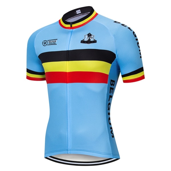 Sommer 2023 Belgia sykkellagstrøye 20D Gel Bike Shorts Bib Set Ropa Ciclismo Herre MTB Quick Dry Sykkel Maillot-klær 1 S