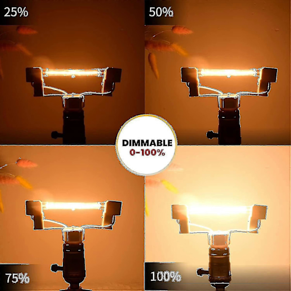 100W 118mm R7s Dæmpbar Halogen Pære Blyant Varm Hvid 2800k R7s Lineær 1500lm Spotlight Ac220-240v Til Hjemmebelysning, Arbejde, Sikkerhed, Gulvlampe, Etc