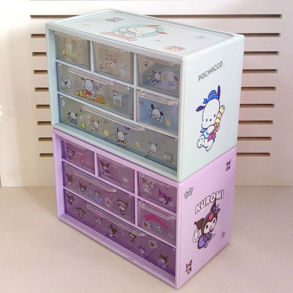 Sanrio Kuromi Kawaii Anime Sticker Tillbehör Gör-det-själv förvaringsbox Pochacco