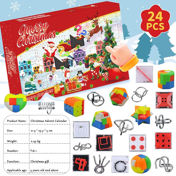 2023 New Christmas Advent Calendar Jul 24 Nedtællingskalender Armbånd Halskæde Blind Box Sød Enhjørning julegave til piger style 14