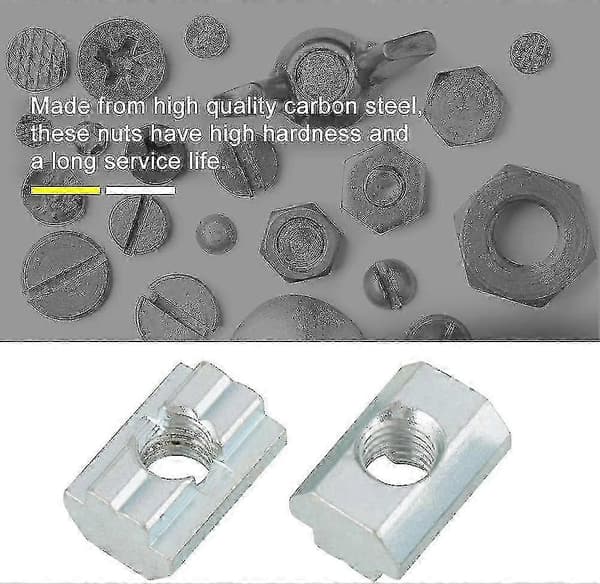20 st Standard Glidmutter För Aluminiumprofiltillbehör (T-mutter Typ 40 M8)