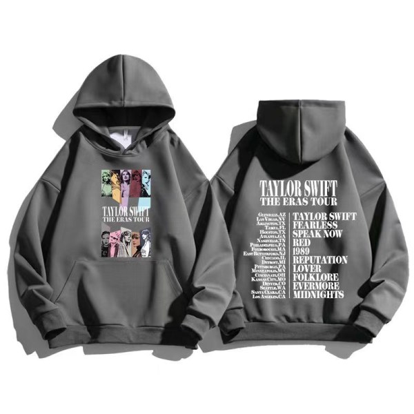 Mænd Kvinder Taylor The Eras Tour Efterår/vinter Taylor SwiftFashion Hoodie Fan Hoodie gray-white M