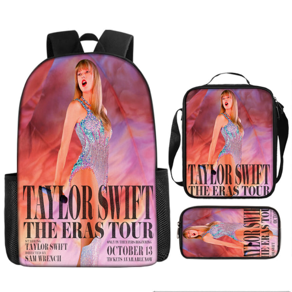 3-delt sett med Taylor Swift Taylor Swift fan skoleveske stor kapasitet student ryggsekk style 1
