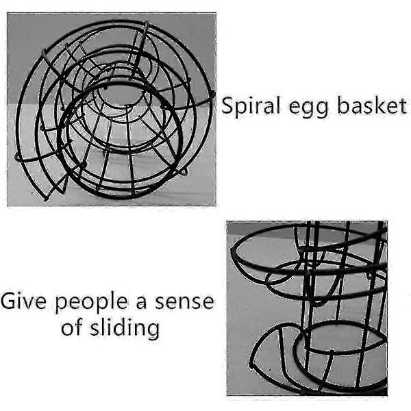 Ägghållare för kök Spiral Förvaringshylla Äggställ Spiralformad Dispenser Rymmer Upp Till 18 Ägg (svart) Tw