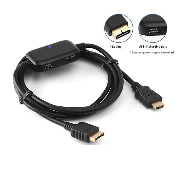 PS2 -yhteensopivaan adapteriin 1080P Kuvanlaadun Skaalaus -yhteensopiva Muunninkaapeli PS2 C:lle