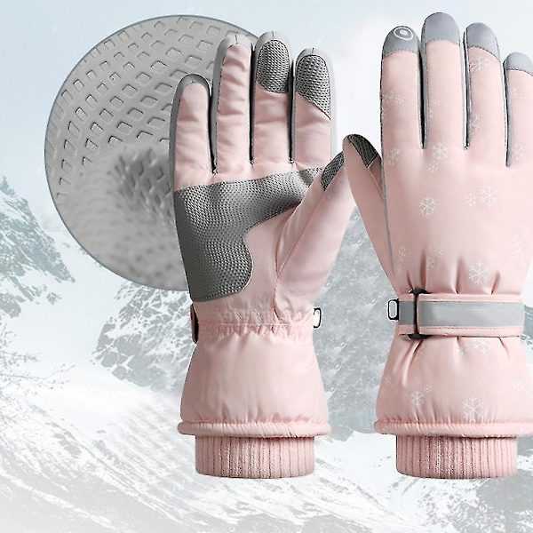 Lumihanskat Vedenpitävät Talvi Ski Gloves Lämpimät neutraalit käsineet Sakura Powder (Snowflake) SK22