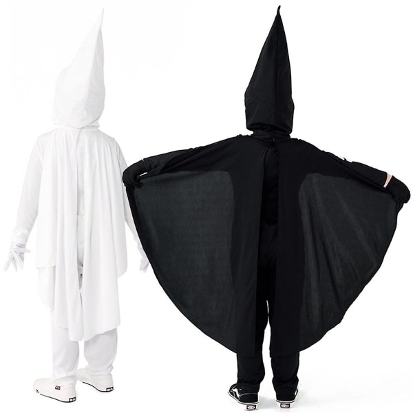 Barne Halloween Party Skjelett Cosplay Jumpsuit med maske kostymesett Black 10-12 Years