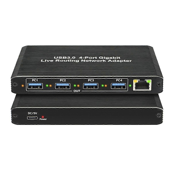 USB3.0 Gigabit Nettverksadapter Driverfri 4-Port Gigabit RJ45