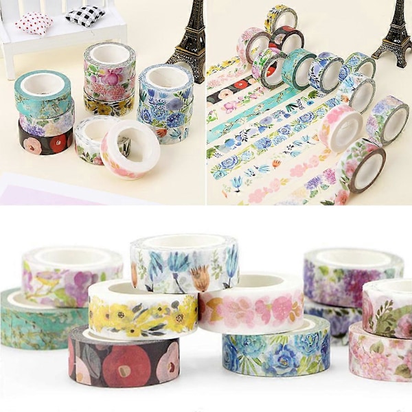 Söta Växter Blommor Självhäftande Washi Tejp DIY Dekorativ Maskeringstejp Scrapbooking