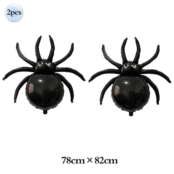 3d Kæmpe Halloween Spider Aluminium Film Balloner Skræmmende Spider Web Horror Realistisk Spider Børnelegetøj Happy Saints Day Festindretning 2pcs