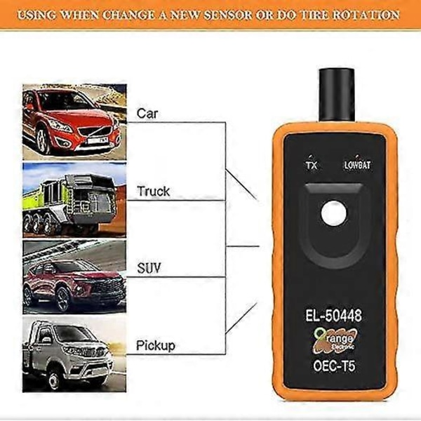 EL50448 TPMS Orange OEC-T5, Opel RDKS Inlärningssystem EL 50448 Däcktrycksmätare, EL-50448 TPMS Sensoraktivering Återställning