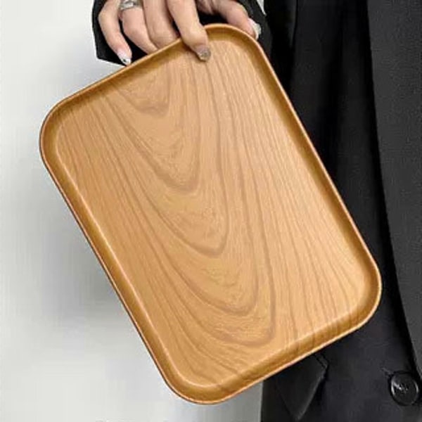 Serveringsbricka Rektangulär Bricka Modern Aptitretare Bricka Multifunktionell Matbricka Fruktfat för Soffbord Badrum Kök