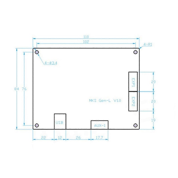 Mks Gen L V1.0 Moderkort Kontrollkort DIY Stöd Ramps Öppen Källkod Marlin