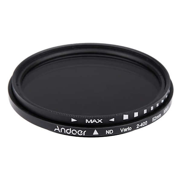 Andoer 52mm ND Fader Neutraali Tiheys Säädettävä ND2 - ND400 Vaihteleva Suodin Canon Nikon DSLR Ca -kameroille