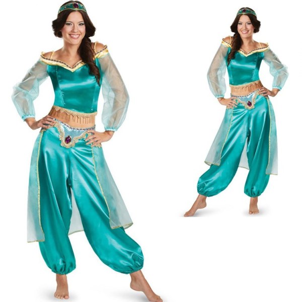 Europæiske og amerikanske damer Aladdin magisk lampe Halloween kostume voksen cosplay Jasmin prinsesse kostume L