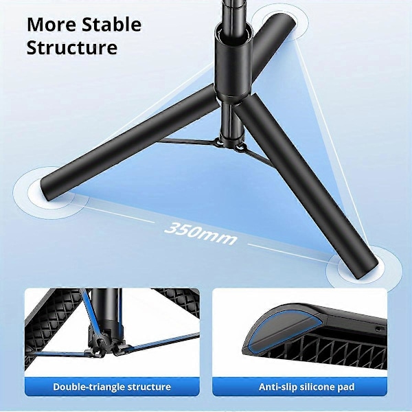 Bærbar Alt-i-Én Selfie Stick Telefon Tripod med Aftagelig Fjernbetjening og Video- og Billedoptagelse.