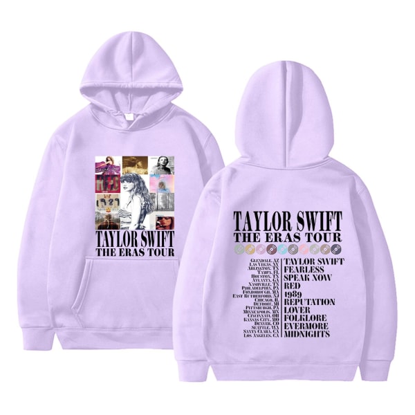 2023 julegave Taylor Swift Fans hættetrøje efterår og vinter Sweatshirt til mænd og kvinder julejakke Light purple 3XL