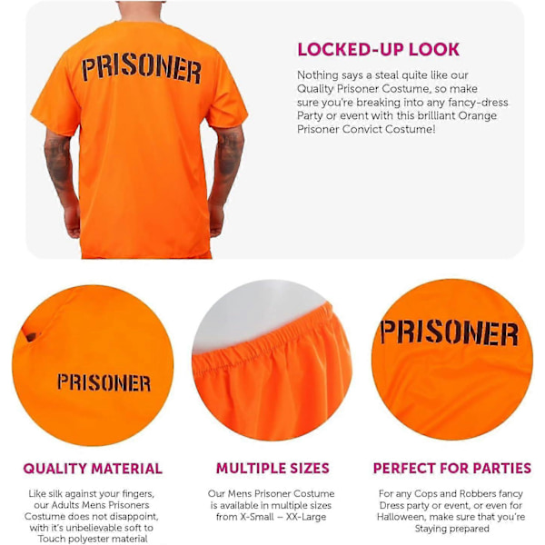 Guoguo Vuxen Fånge Kostym Orange Fånge Topp Matchande Orange Byxor Poliser Rånare