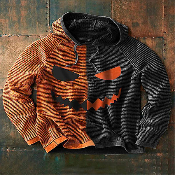 Pumpkin Halloween Costume Hoodie Pullover Hoodie ORANGE STYLE 1 XL