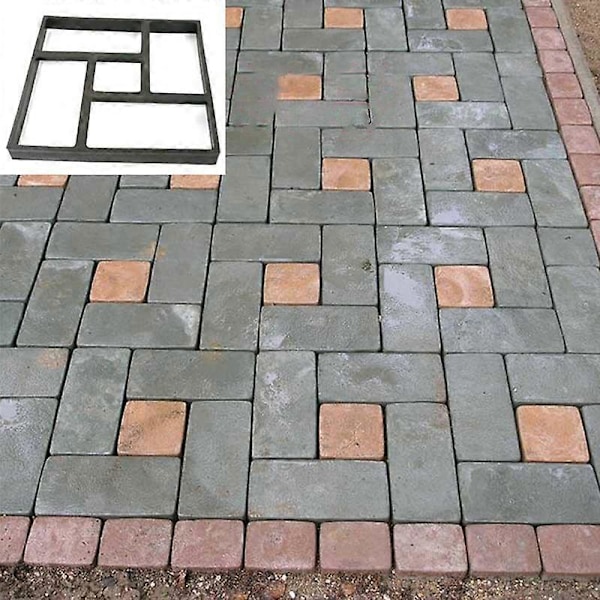 Betonimuotti puutarhalattian leikkaamiseen DIY-päällystysmuotti manuaalinen sementtipolun muotti 35x35