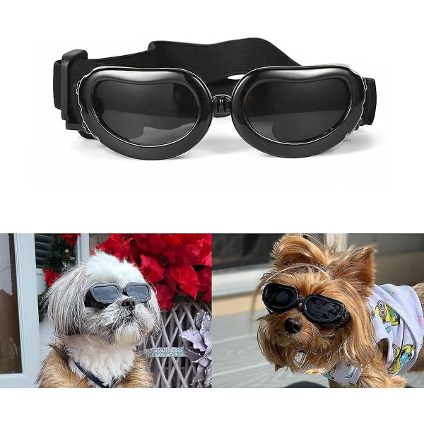 Hundglasögon Liten ras,hundsolglasögonglasögon,Uv-skydd Hundsolglasögon för katt, valp utomhuskörning Black