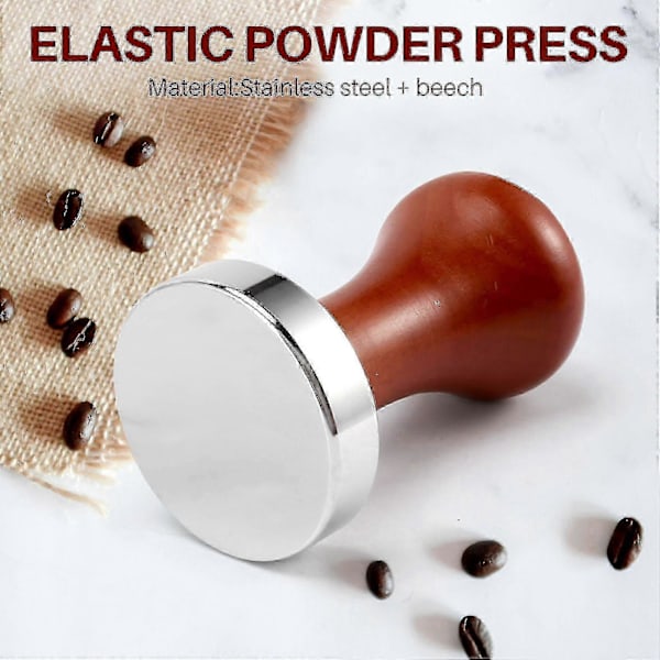 51mm Espresso Tamper Rostfritt Stål 304 Fjäder Kaffepulverpress Platt Bas Kaffepulverböna Pre Xxf