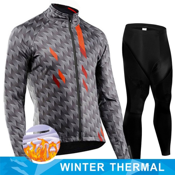 Vinterfleece herr 2023 cykeltröja set Mountian cykelkläder Bär Ropa Ciclismo Racing cykelkläder Team cykeldräkt White XL