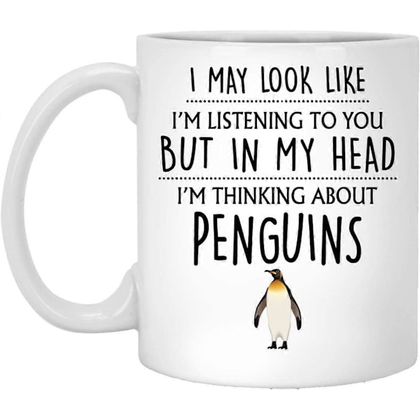 Pingvin Present, Pingvin Mugg, Pingvin Älskare Present, Roliga Pingvin Presenter Till Mamma, Kvinnor, Henne, Tjejer, Presenter Till Pingvinälskare, Galen Pingvin Dam 33 cl