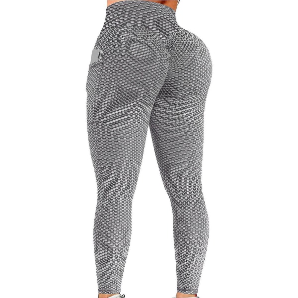 Tflycq Womens Stretch Yoga Leggings Fitness Løpe Gym Sport Full Lengde Active Pants Gray M