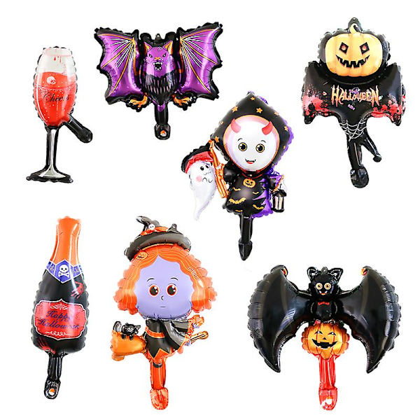 Halloween-dekoration, aluminiumsfilmballon, karnevalsfestflagermus, græskar, spøgelsesheks, gummibåde til børn style 22