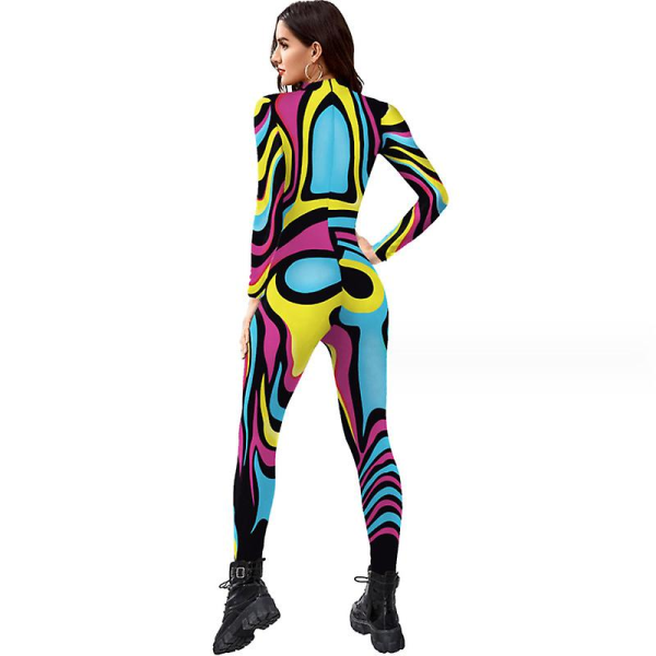 Kvinner Halloween-kostyme Stretch Skinny Catsuit Jumpsuit Bodysuit style 1 L