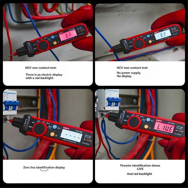 UT118C Penntypmätare Digital 600V DC AC Voltmeter